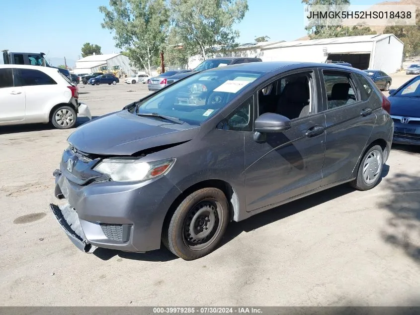 2017 Honda Fit Lx VIN: JHMGK5H52HS018438 Lot: 39979285