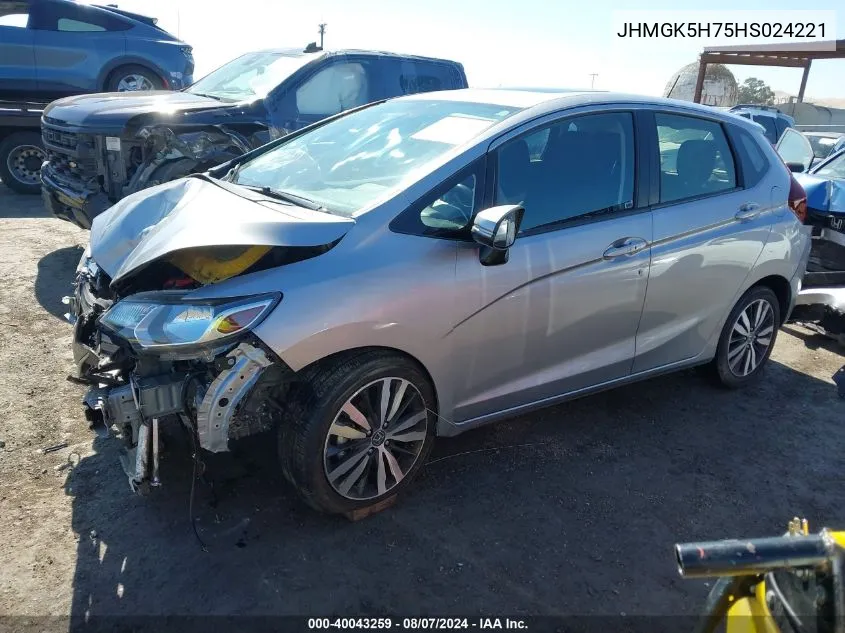 2017 Honda Fit Ex/Exl VIN: JHMGK5H75HS024221 Lot: 40043259