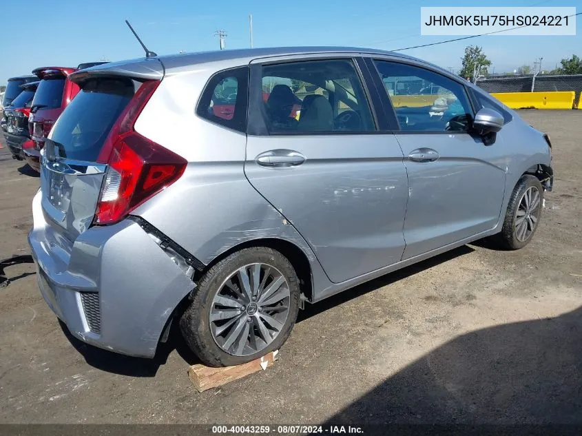 2017 Honda Fit Ex/Exl VIN: JHMGK5H75HS024221 Lot: 40043259