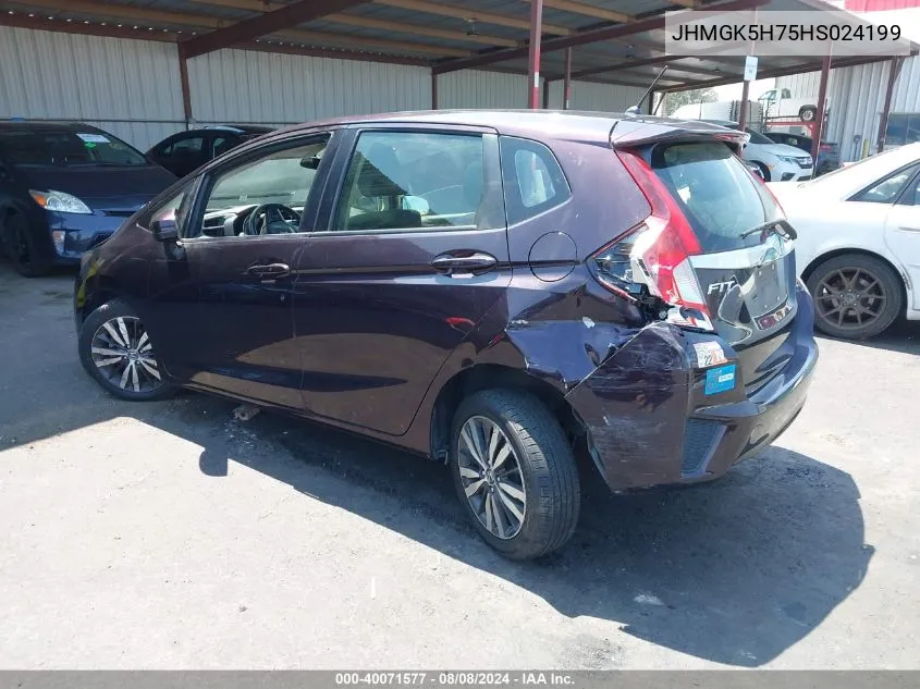 2017 Honda Fit Ex VIN: JHMGK5H75HS024199 Lot: 40071577