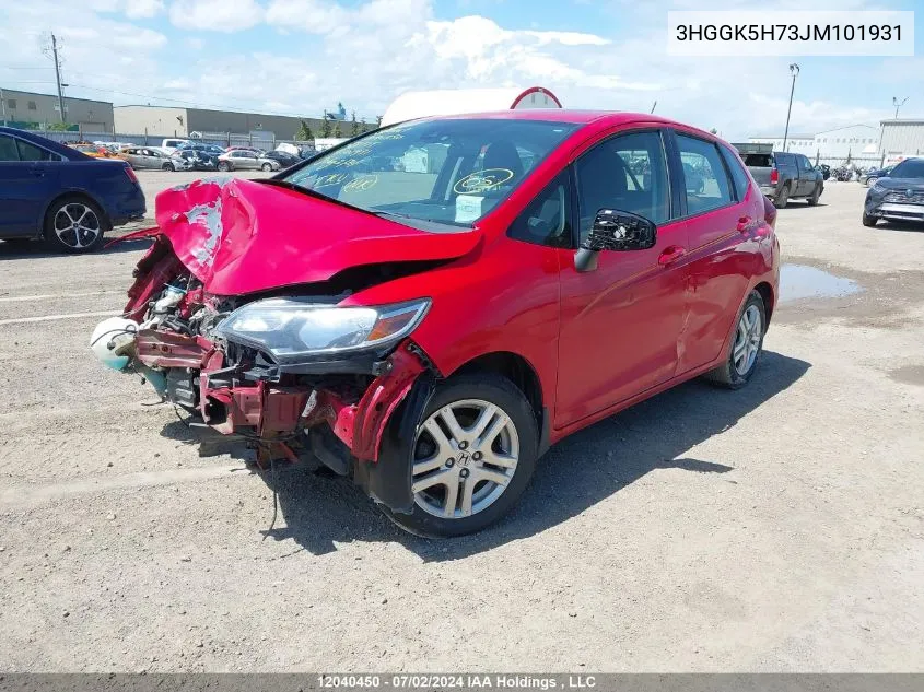 2018 Honda Fit VIN: 3HGGK5H73JM101931 Lot: 12040450