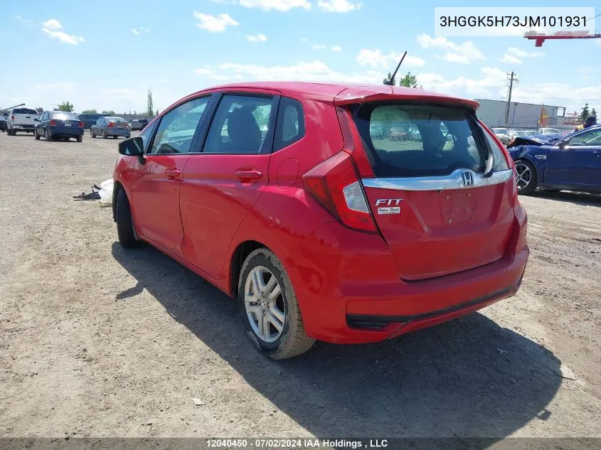 2018 Honda Fit VIN: 3HGGK5H73JM101931 Lot: 12040450