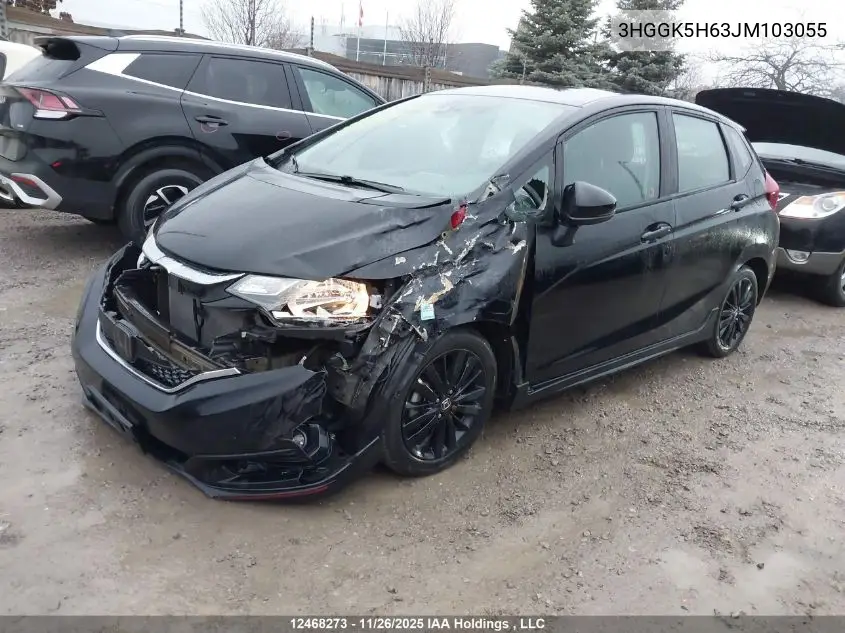 3HGGK5H63JM103055 2018 Honda Fit Sport