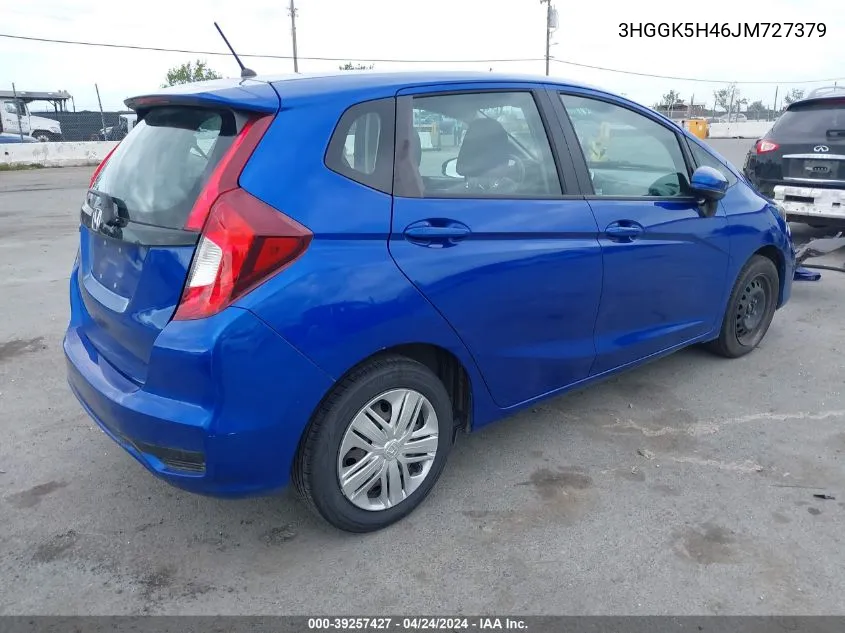 2018 Honda Fit Lx VIN: 3HGGK5H46JM727379 Lot: 39257427