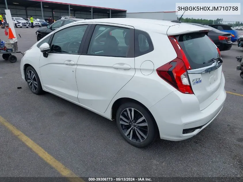 2018 Honda Fit Ex-L VIN: 3HGGK5H0XJM710758 Lot: 39306773