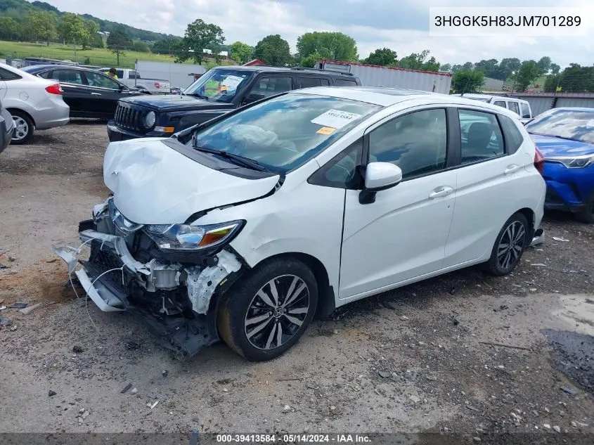 2018 Honda Fit Ex VIN: 3HGGK5H83JM701289 Lot: 39413584