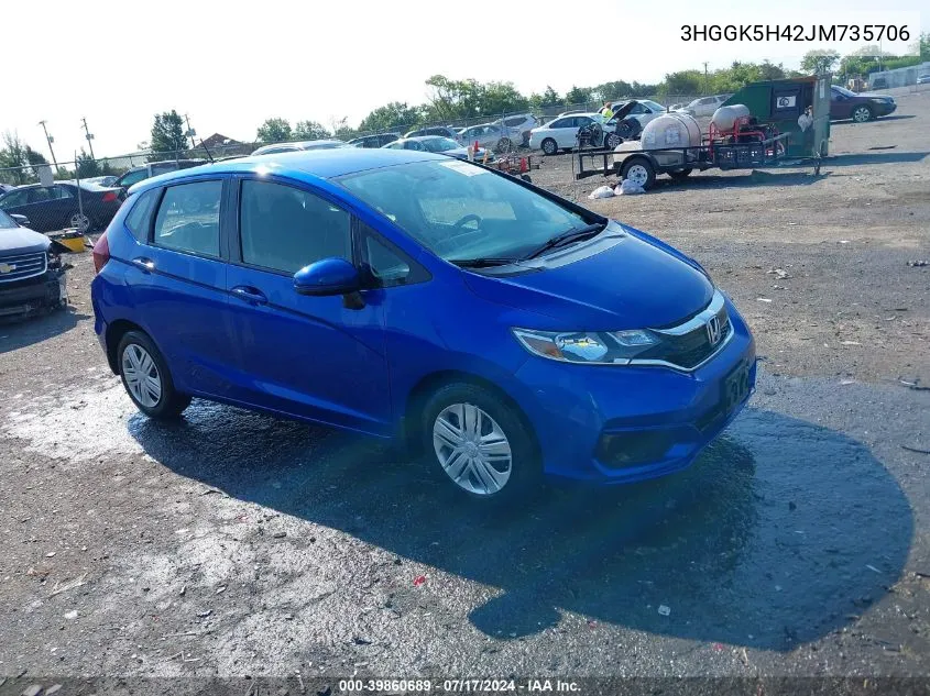 2018 Honda Fit Lx VIN: 3HGGK5H42JM735706 Lot: 39860689