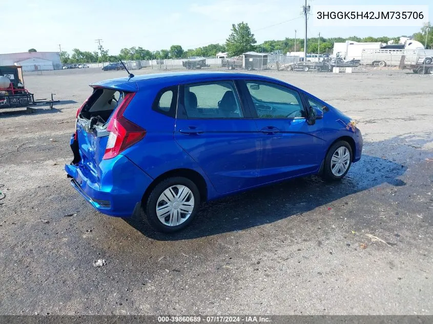 2018 Honda Fit Lx VIN: 3HGGK5H42JM735706 Lot: 39860689