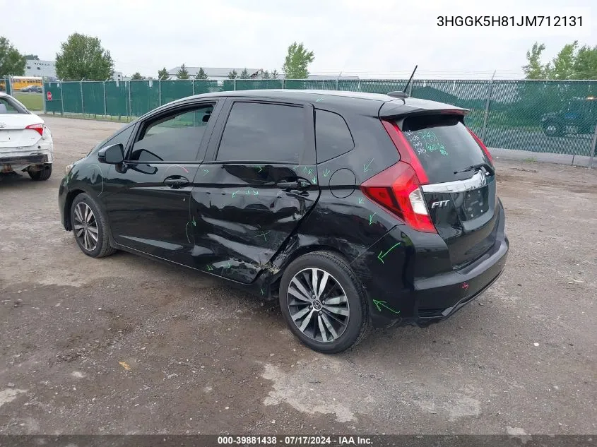 2018 Honda Fit Ex VIN: 3HGGK5H81JM712131 Lot: 39881438