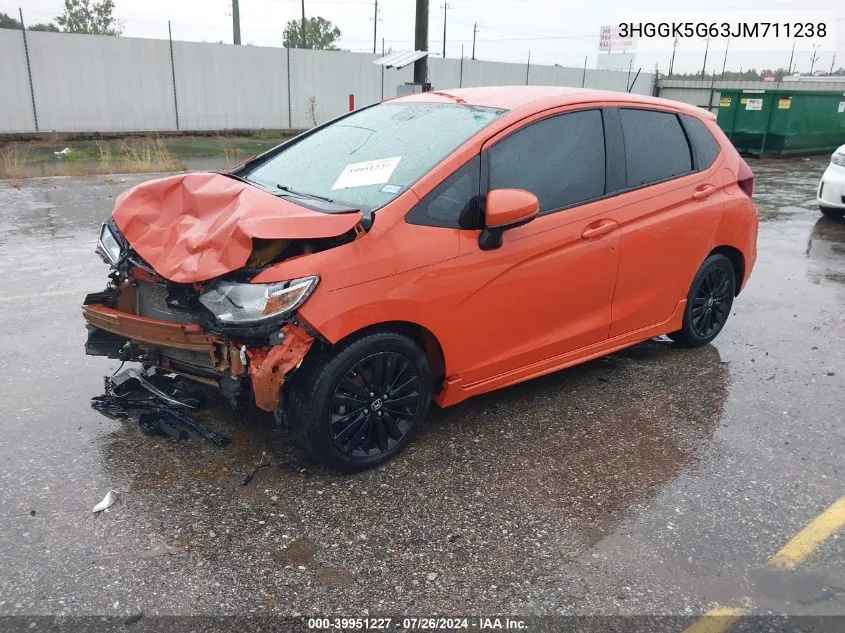 3HGGK5G63JM711238 2018 Honda Fit Sport