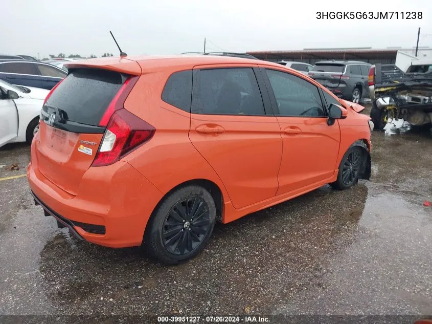 2018 Honda Fit Sport VIN: 3HGGK5G63JM711238 Lot: 39951227