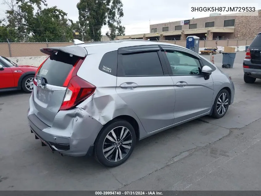 2018 Honda Fit Ex VIN: 3HGGK5H87JM729533 Lot: 39994740