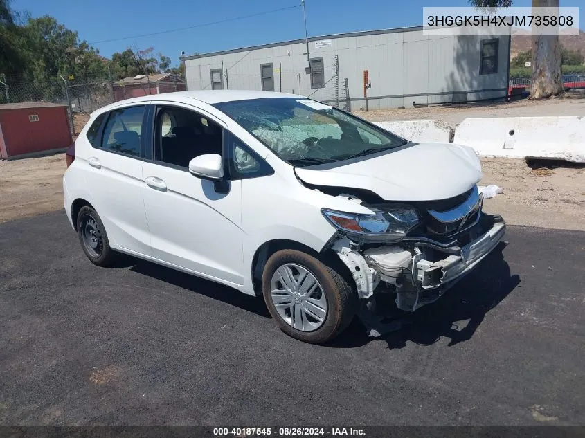 2018 Honda Fit Lx VIN: 3HGGK5H4XJM735808 Lot: 40187545