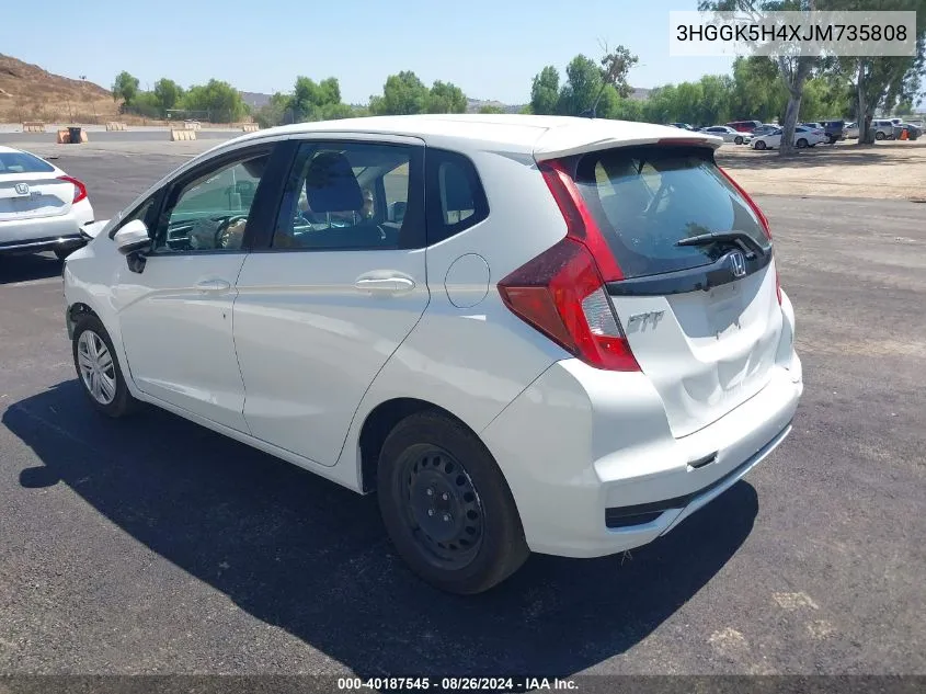 2018 Honda Fit Lx VIN: 3HGGK5H4XJM735808 Lot: 40187545