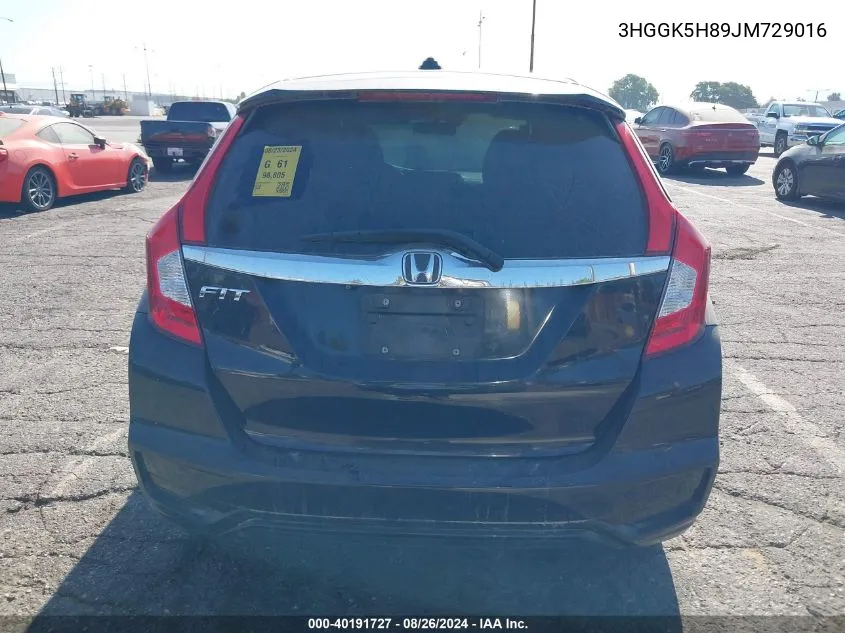 2018 Honda Fit Ex VIN: 3HGGK5H89JM729016 Lot: 40191727