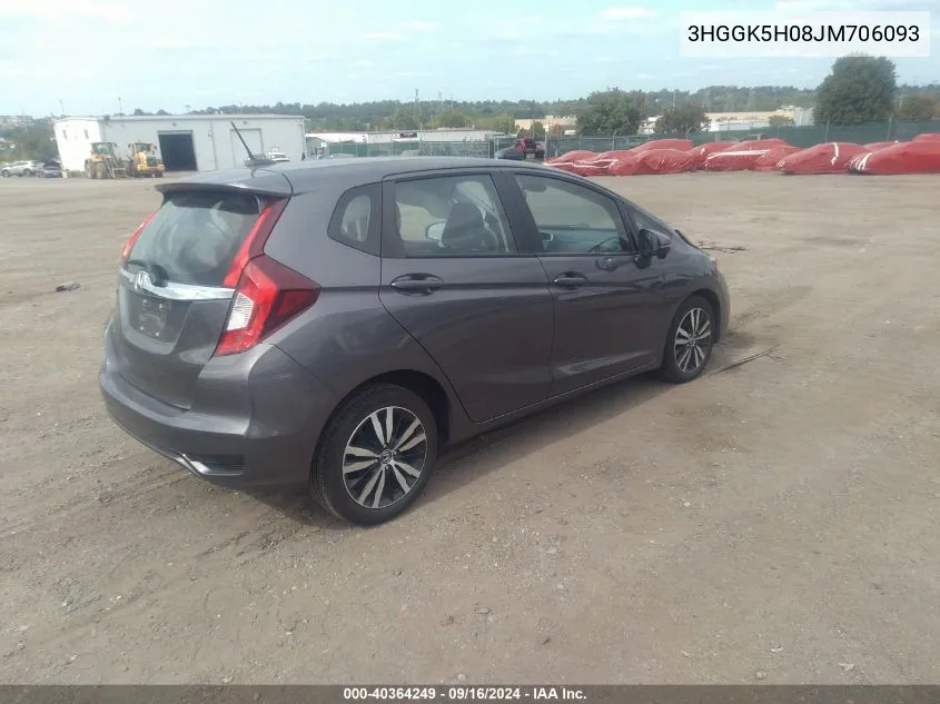 2018 Honda Fit Ex-L VIN: 3HGGK5H08JM706093 Lot: 40364249