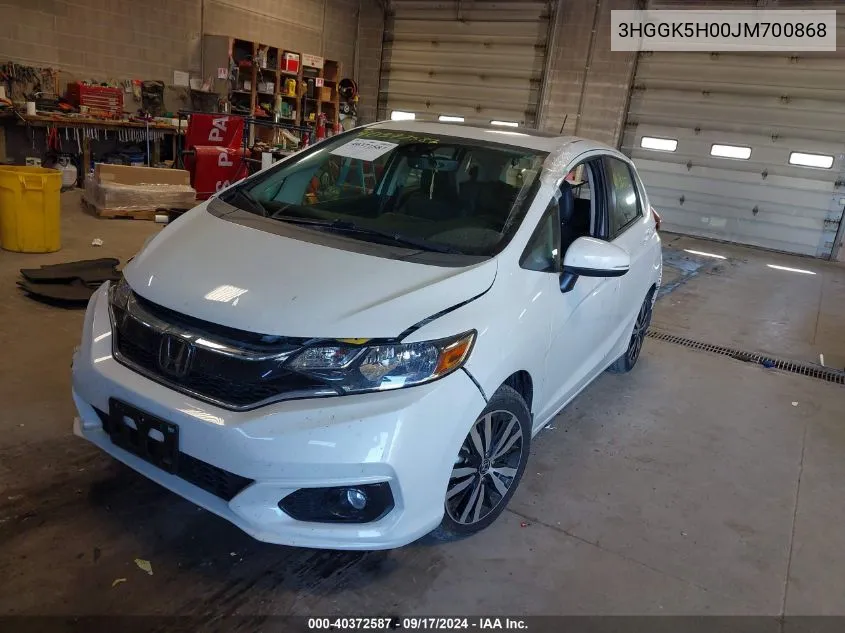 2018 Honda Fit Ex-L VIN: 3HGGK5H00JM700868 Lot: 40372587