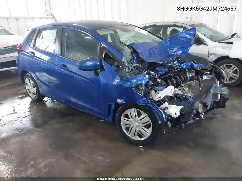 3HGGK5G42JM724657 2018 Honda Fit Lx