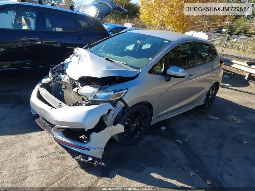 3HGGK5H6XJM729654 2018 Honda Fit Sport