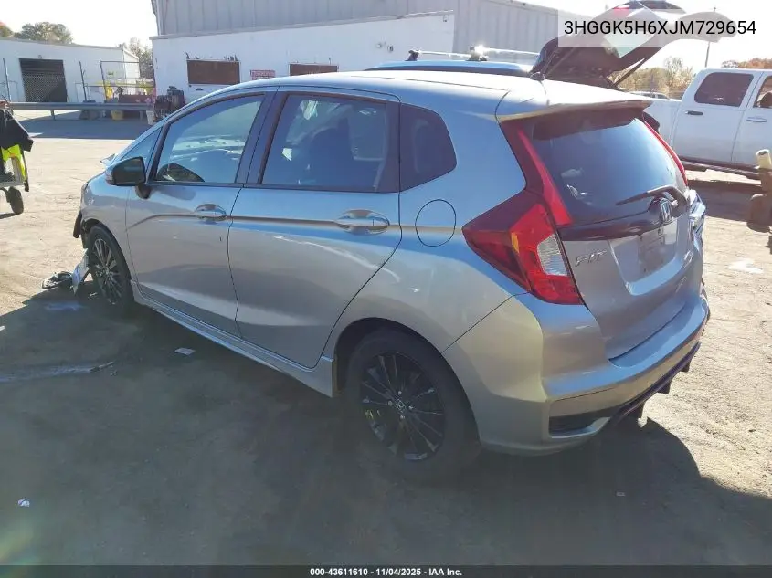 3HGGK5H6XJM729654 2018 Honda Fit Sport