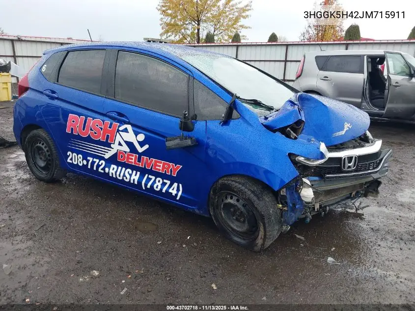 3HGGK5H42JM715911 2018 Honda Fit Lx