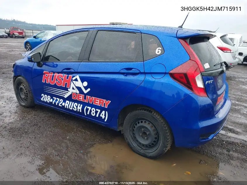 3HGGK5H42JM715911 2018 Honda Fit Lx