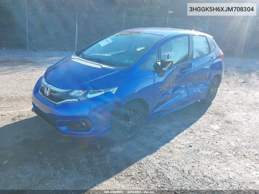 3HGGK5H6XJM708304 2018 Honda Fit Sport