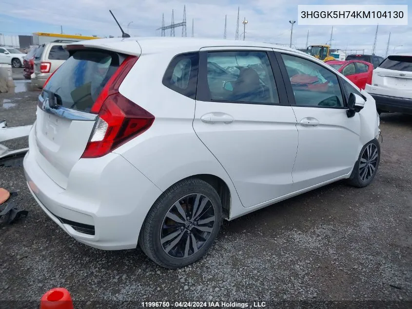 2019 Honda Fit VIN: 3HGGK5H74KM104130 Lot: 11996750