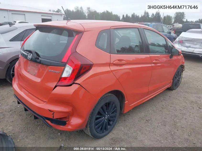 3HGGK5H64KM717646 2019 Honda Fit Sport