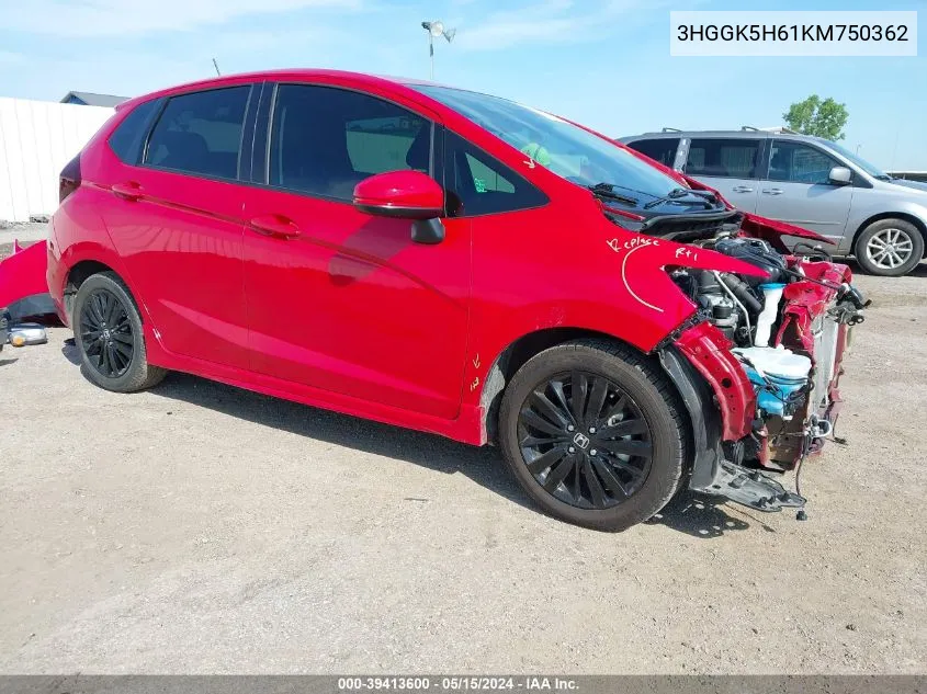 2019 Honda Fit Sport VIN: 3HGGK5H61KM750362 Lot: 39413600