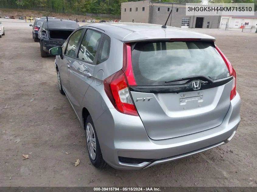 2019 Honda Fit Lx VIN: 3HGGK5H44KM715510 Lot: 39415794