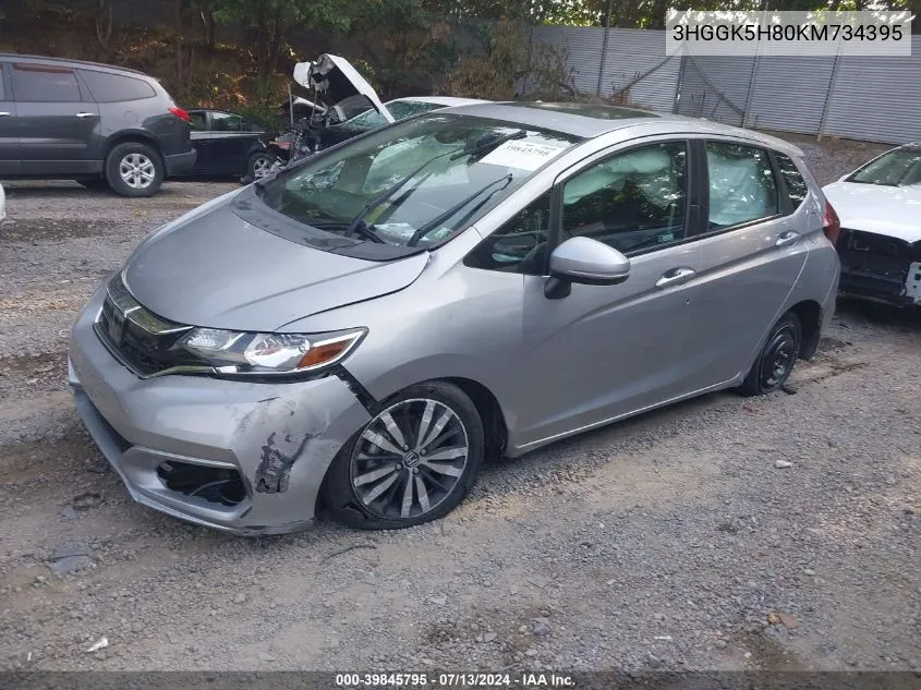 2019 Honda Fit Ex VIN: 3HGGK5H80KM734395 Lot: 39845795