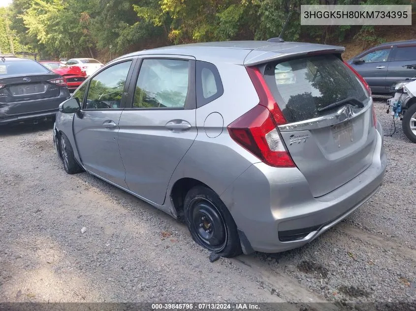 2019 Honda Fit Ex VIN: 3HGGK5H80KM734395 Lot: 39845795