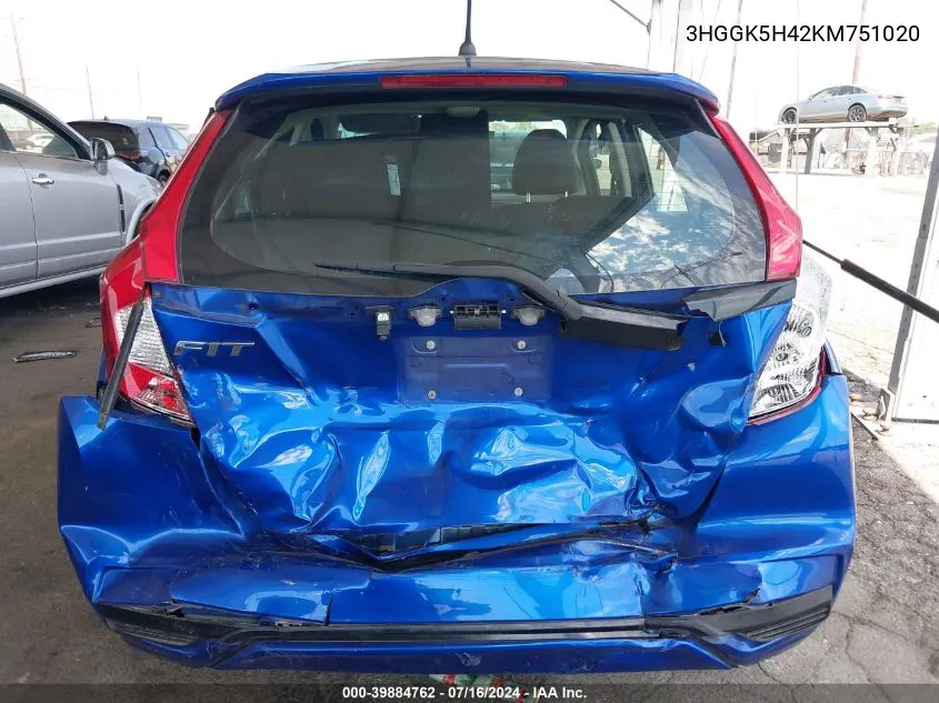 3HGGK5H42KM751020 2019 Honda Fit Lx