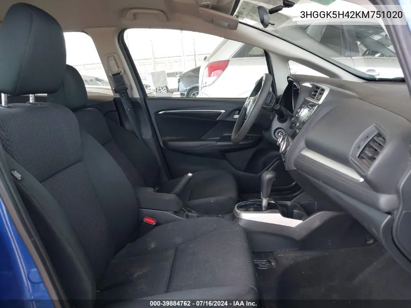 3HGGK5H42KM751020 2019 Honda Fit Lx