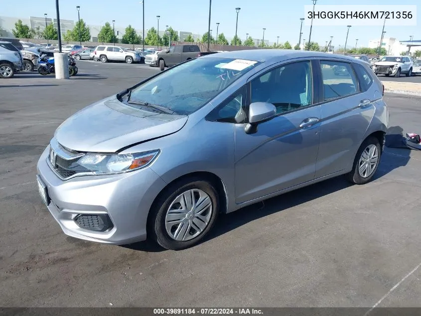 2019 Honda Fit Lx VIN: 3HGGK5H46KM721356 Lot: 39891184