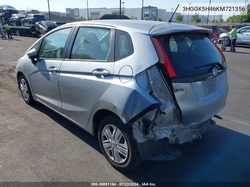 2019 Honda Fit Lx VIN: 3HGGK5H46KM721356 Lot: 39891184