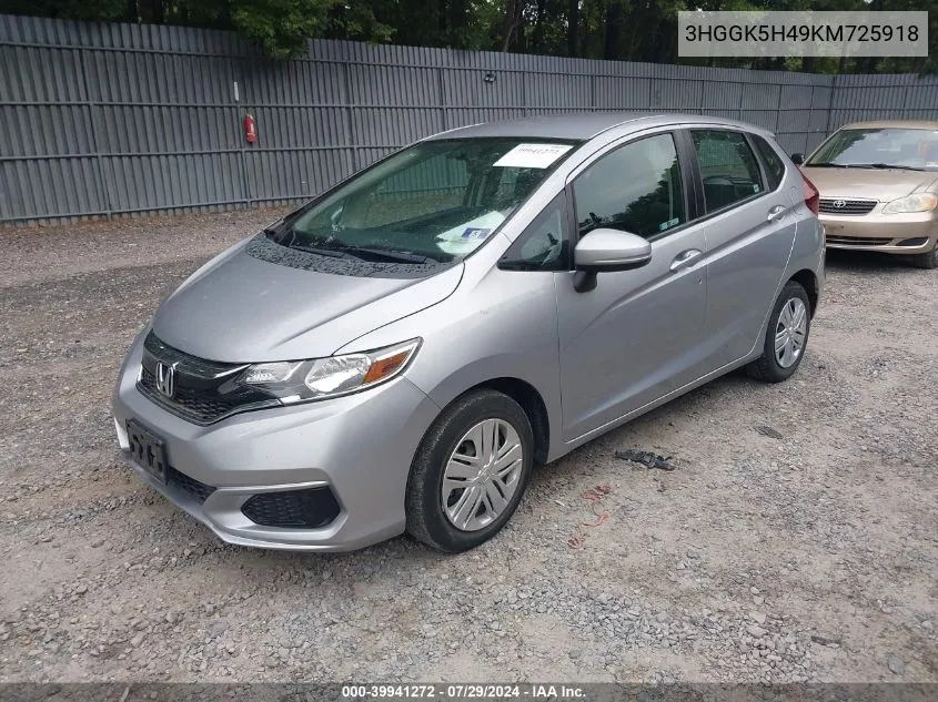 2019 Honda Fit Lx VIN: 3HGGK5H49KM725918 Lot: 39941272