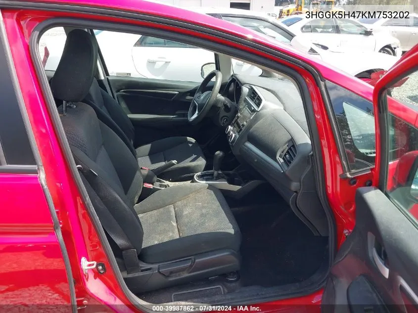 3HGGK5H47KM753202 2019 Honda Fit Lx