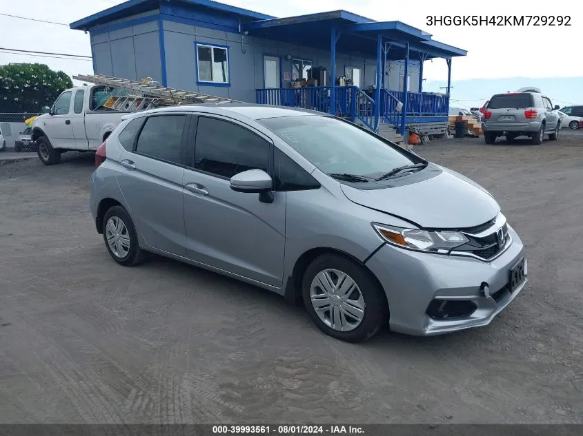 2019 Honda Fit Lx VIN: 3HGGK5H42KM729292 Lot: 39993561