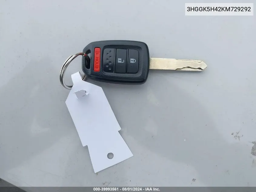 3HGGK5H42KM729292 2019 Honda Fit Lx