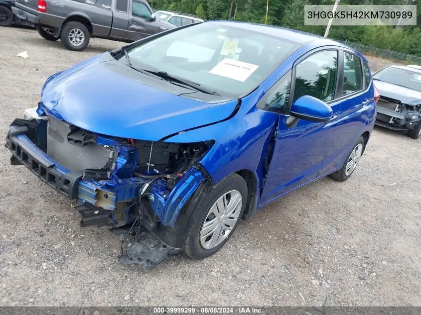 2019 Honda Fit Lx VIN: 3HGGK5H42KM730989 Lot: 39999299