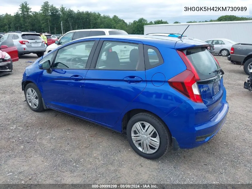 2019 Honda Fit Lx VIN: 3HGGK5H42KM730989 Lot: 39999299