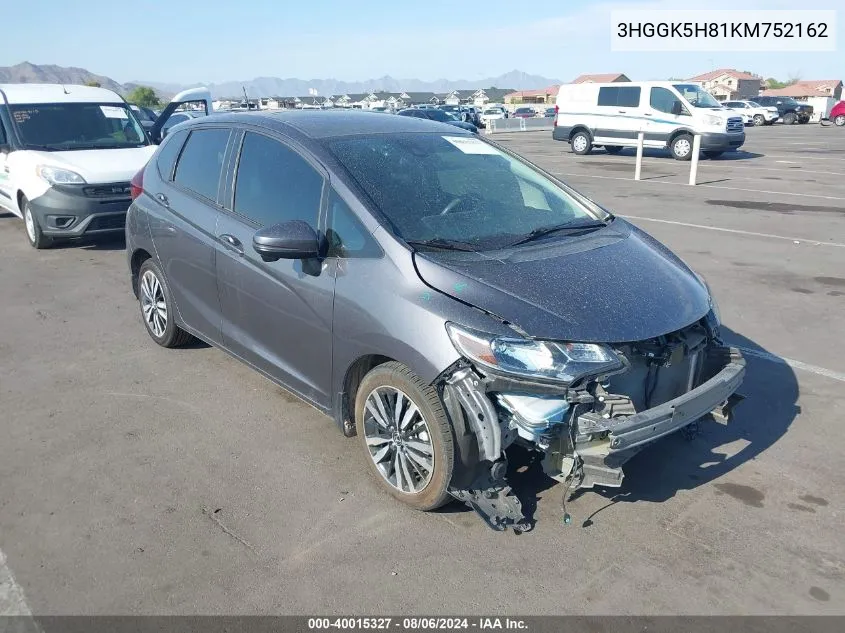 3HGGK5H81KM752162 2019 Honda Fit Ex