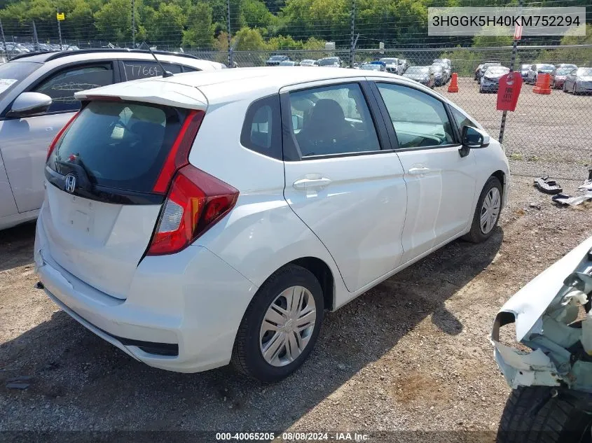 3HGGK5H40KM752294 2019 Honda Fit Lx