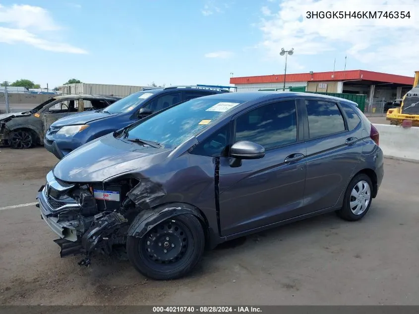 2019 Honda Fit Lx VIN: 3HGGK5H46KM746354 Lot: 40210740