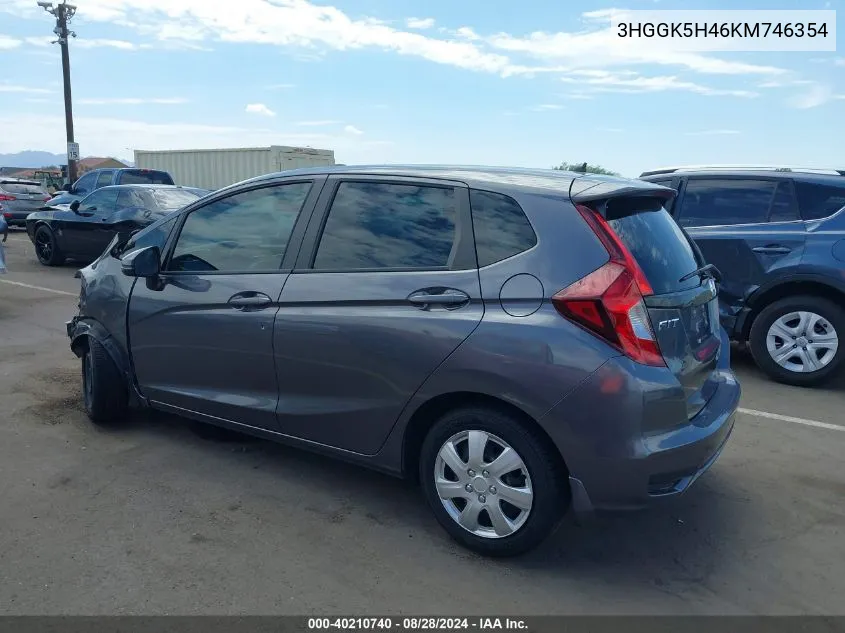 2019 Honda Fit Lx VIN: 3HGGK5H46KM746354 Lot: 40210740