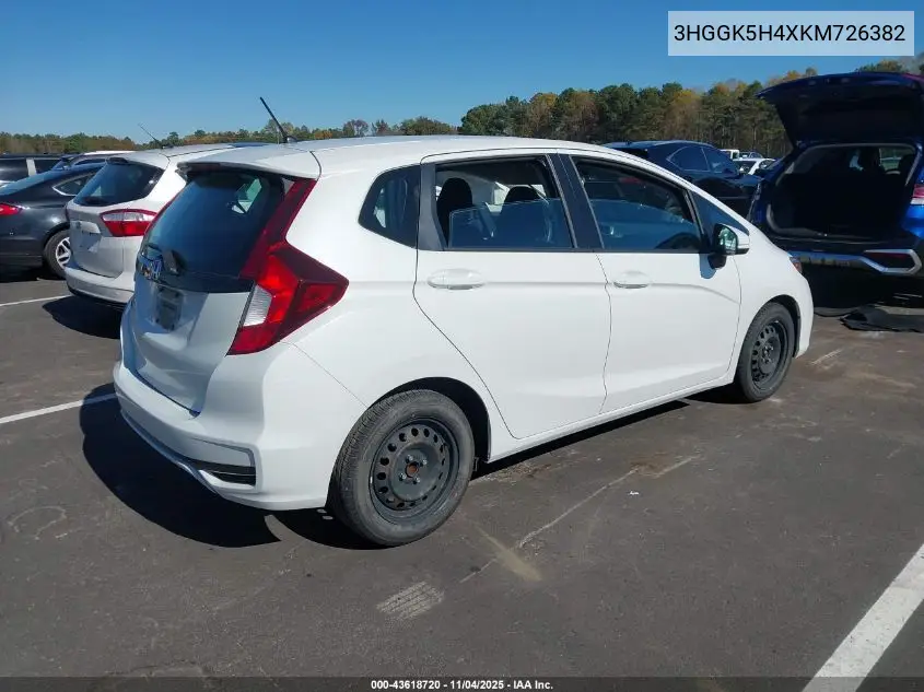 3HGGK5H4XKM726382 2019 Honda Fit Lx