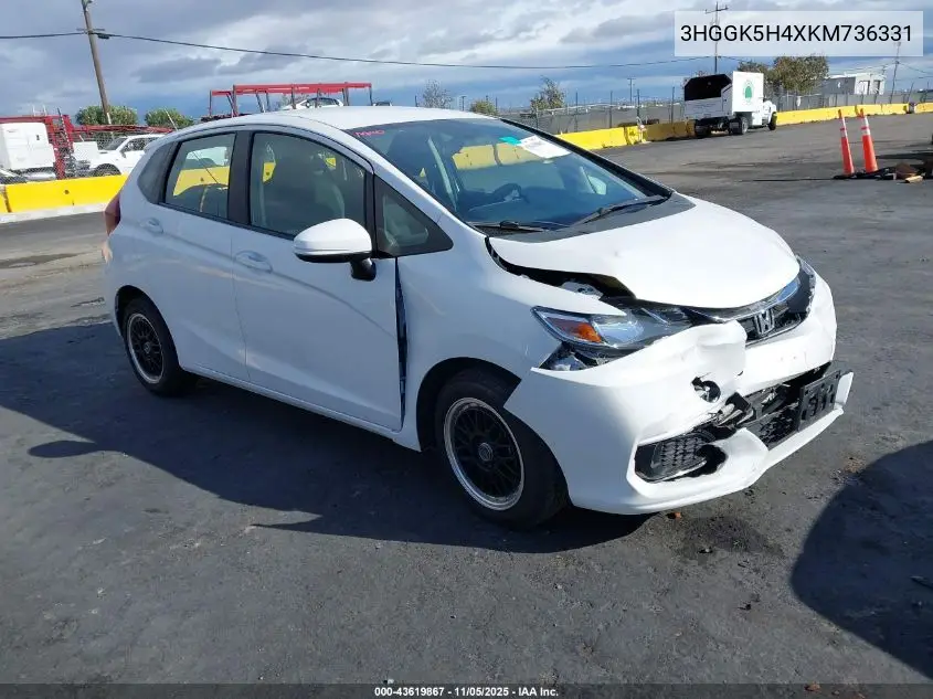 3HGGK5H4XKM736331 2019 Honda Fit Lx