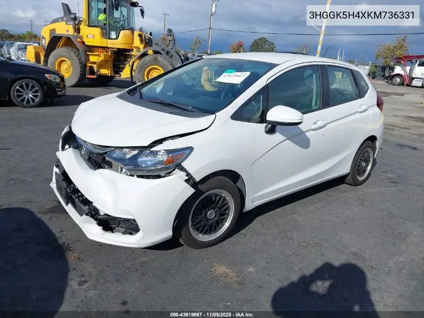 3HGGK5H4XKM736331 2019 Honda Fit Lx